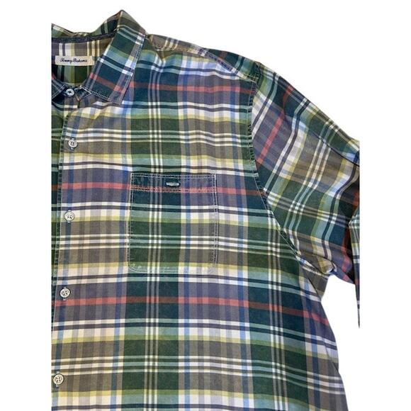 TOMMY BAHAMA Green Plaid Cotton Tencel Blend Button Up Acid Wash Men's XXXL 3XL - Picture 6 of 12